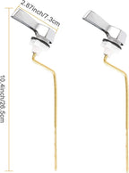 Hibbent 2 Pack Universal Side Mount Toilet Handle Angle-Mount Adjustable Trip Lever Tank Flush Lever Replacement Handle with 2 Pieces Stainless Steel Flapper Chains for Most Side Mount Toilets-Chrome