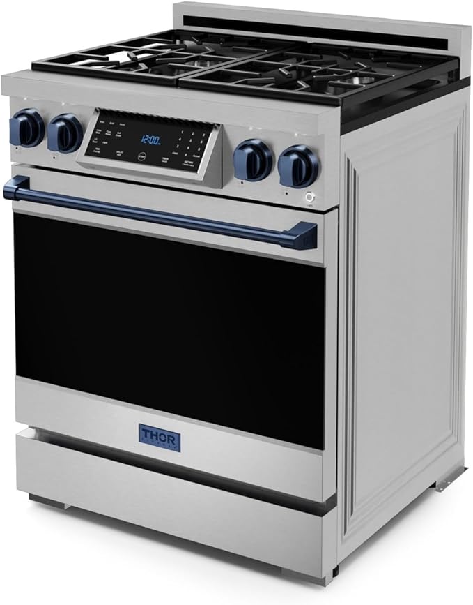 Gordon Ramsay by THOR Kitchen 30 Inch Professional Liquid Propane Range with Tilt Panel Touch Control in Stainless Steel/Navy Blue