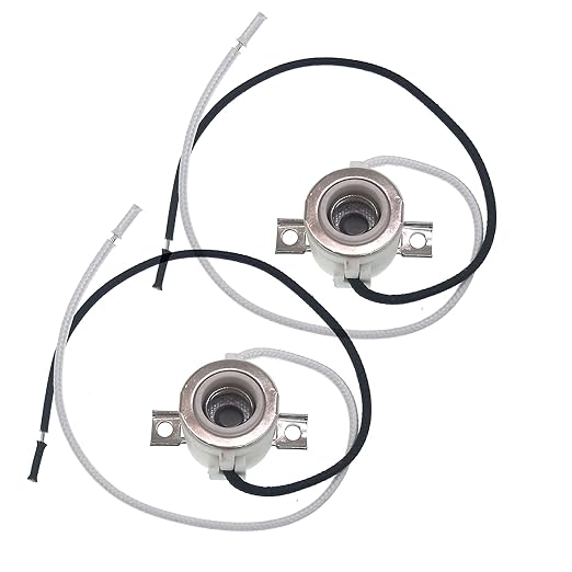 E11 Mini Candelabra Ceramic Screw Lamp Holder Base Socket,2-Pack Can Halogen Socket,E11 Lampholder with 8inch Leads 1000W,250V (with Two Hole Mount,Side Wired)