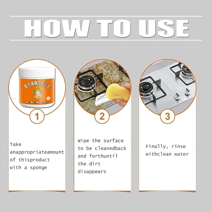 Multi-Purpose Powerful Cleaner for Kitchen, Upgrade Heavy Kitchen Grease Remover, 3 In 1 Coconut Oil Natural Cleanser for Faucets, Tiles, Oven & Stove Top (2)