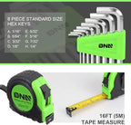 DNA MOTORING 39-Piece Household Tool Set General Repair Small Hand Tool Kit Storage Case for Home Garage Office College Dormitory Use, Green, TOOLS-00010