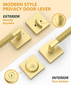 Asidrama Premium Gold Zinc-Alloy Front Door Lock Set: Double Cylinder Deadbolt, Heavy Duty Security Handleset for Left/Right Exterior Doors, Universal Entry Locks (2 Pack)
