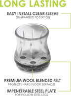 Slipstick GorillaFelt Chair Leg Floor Protectors for Hardwood Floors, Clear Sleeve Felt Pads for Furniture That Stay On, Fits Round & Square Legs, Includes 8 Premium Transparent Chair Socks, CB182