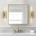 Gold Bathroom Vanity Lights Over Mirror,Modern Wall Light Fixture Sconce with Clear Glass for Bedroom,Bathroom,Hallway.