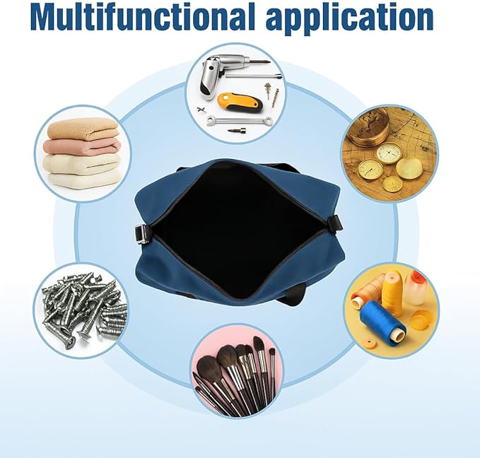 Small Tool Bag,Close Top Wide Mouth Tool Organizer Bag,Large Capacity Tool Bags for Men,Canvas Tool Storage Bag for Storage Handbag for Screwdrivers,Wrench,Pliers Hand Tools (Royal Blue, 14 Inch)