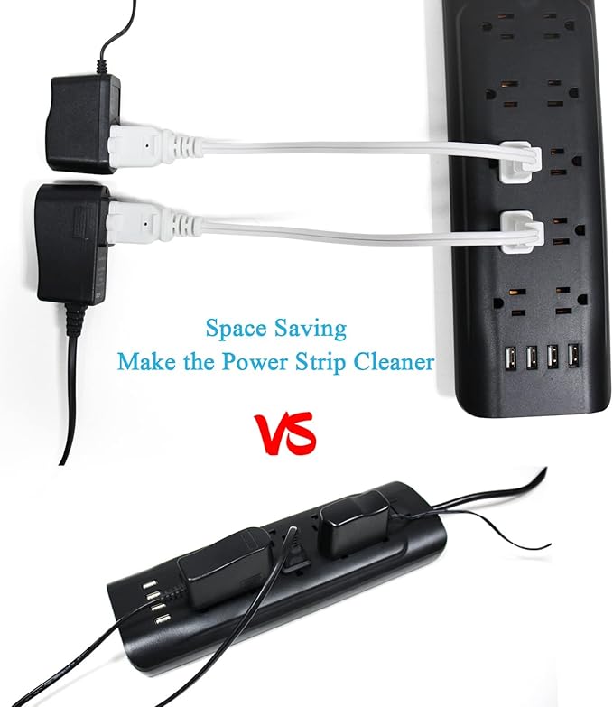 Short Extension Cord 1 FT,2 Prong White, Mini Extension Cord US Male/Female Power Cable UL Listed Perfect for Home, Office or Christmas Lights 2 Pack