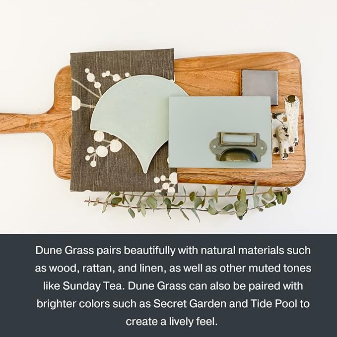 Country Chic All-in-One Chalk Paint for Furniture, Cabinets, Home Decor, Eco-Friendly, Matte Finish, Built-In Primer & Top Coat for Wood, Metal - Dune Grass (Green) - 4 oz (118 ml)