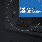 LIDER Minimalist Design Matte Finish Lighted Double Switch with Screwless Wall Plate, Combination Frameless Decorator Switch with Locator Light Ground Terminal Single Pole, 15A 120V, UL Listed, Nickel