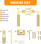 Amerdeco 1 Pack Brushed Gold Passage Door Handles,Heavy Duty Non-Locking Door Lever for Hall, Closet,Office Area, Shopping Malls AM0021