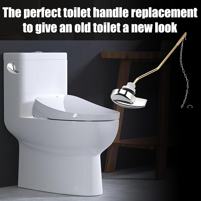 for TOTO Toilet Handle Replacement Parts Kit, Side Mount Toilet Flush Handle for TOTO Kohler Toilet Tank, Universal THU068#CP Trip Lvr for St743S (Zinc Alloy & Copper Lever)