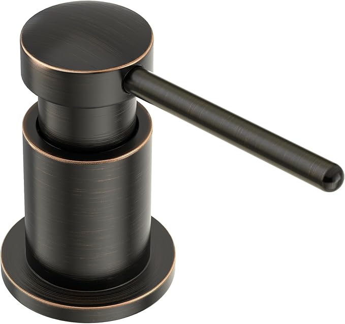 Lava Odoro Bronze Soap Dispenser for Kitchen Sink, Modern Brass Built in Countertop Pump Dispenser with 18 Oz Refillable Bottle, Kitchen Soap and Lotion Dispenser Spot-Free, Oil Rubbed Bronze, KSD-21