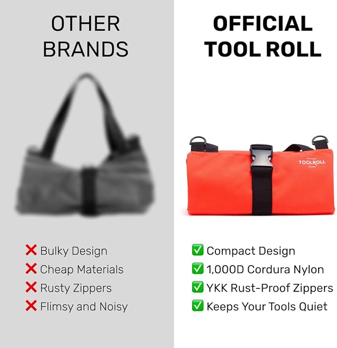 Official Maverick Tool Roll Bag - Easy to Carry 5-Pocket Roll Up Tool Bag - Durable Waterproof Canvas, YKK Zippers & Secure Buckle - Loving Gift for Dads, Mechanics, Electricians & Hobbyists|ArmyGreen