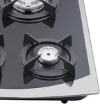 5 Burner Built-in Stainless Steel Gas Stove Top,30 Inch Gas Cooktop LPG/NG Gas Cooktop with 5 Adjustable Hob Burners for Commercial Household