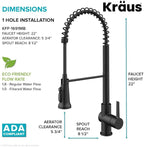 KRAUS Britt 2-in-1 Commercial Style Pull-Down Single Handle Water Filter Kitchen Faucet for Reverse Osmosis or Water Filtration System in Matte Black, KFF-1691MB