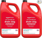 Amazon Basics Max Strength Gel Drain Clog Remover and Cleaner, 80 Fl Oz, Pack of 2