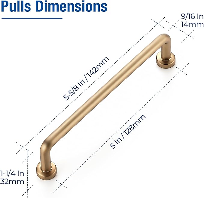 JOY DECOR Cabinet Pulls – 5 Inch Hole Center, Champagne Bronze, 10 Pack, Zinc Alloy Cabinet Handles for Drawers & Cupboard – Vintage Style Hardware for Kitchen, Bathroom, Dresser, Furniture Makeover