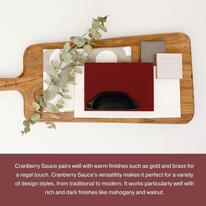 Country Chic All-in-One Chalk Paint for Furniture, Cabinets, Home Decor, Eco-Friendly, Matte Finish, Built-In Primer & Top Coat for Wood, Metal - Cranberry Sauce (red) - Quart 32 oz (950 ml)