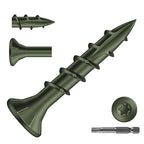 #8 x 1 Inch Deck Screws (215Pcs) 1lb. Carbon Steel, Green, Flat Head, Rust Resistant epoxy Coated, with T25 Star Bit