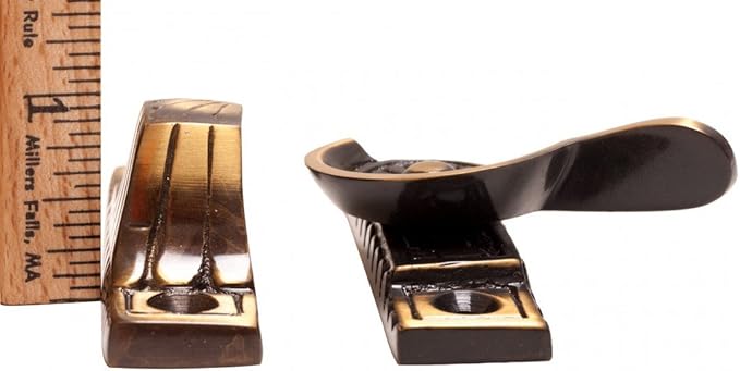 Renovators Supply Manufacturing Window Sash Lock 2.7 in. Solid Cast Brass Victorian Style Window Locks with Mounting Hardware Pack of 12