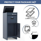 Package Delivery Boxes for Outdoor, Parcel Drop Boxes for Outside with Anti-Theft Design,Parcel Mailbox is Weatherproof, Rustproof,Suitable for Home/Office/Shop Non-installation (15.5*15.5*38 in )