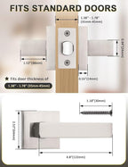 10 Pack Brushed Nickel Passage Door Levers Interior Door Handles, Heavy Duty Closet Hallway Door Handle Sets
