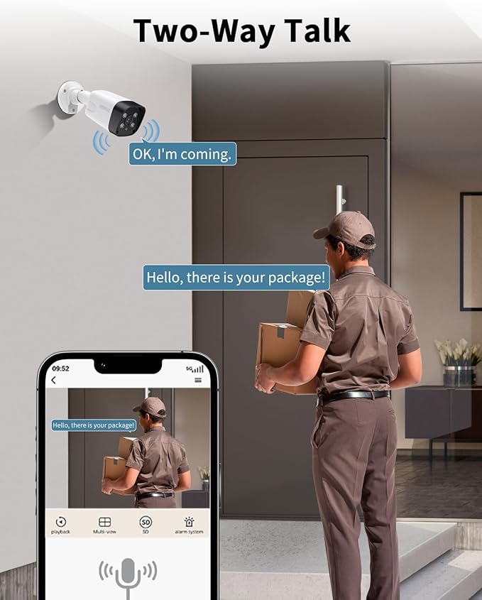 《4K Ultra HD & All-in-One Monitor》Wired Outdoor Security Camera System, POE Cameras for Home Security, NVR Video Surveillance Systems with Motion Detection