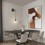 KCO Lighting Black Globe Wall Sconce Set of 2 Mid Century Modern Wall Light with Clear Glass Shade Vintage Adjustable Wall Lamp for Bathroom Mirror Bedside Stairs (Clear)