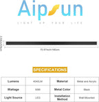 Aipsun 2 Packs Porch Wall Lights 71 inch Long Strip Modern Outdoor Wall Light Fixture, 50W Black Wall Mount Lighting Sconce Exterior Lights Wall Sconce 3000K for House Living Room Corridor