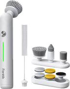 Fanttik G9 Nano Electric Spin Scrubber, Cordless Power Grout Brush, Type-C Fast Charging with LED Power Display, IPX7 Waterproof, 8 Replaceable Heads for Cleaning Grout, Corners, Crevices - White