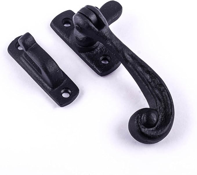 Renovators Supply Manufacturing Window Sash Lock 3.75 in. Wrought Iron Traditional Window Locks with Mounting Hardware (Pack of 4)