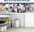 Thermomate Tank Water Heater - 10 Gallon Point of Use Hot Water Heater, 120V 1500W, Adjustable Thermostat, UL Listed (ES1000)