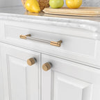 Amerdeco 10 Pack Champagne Bronze and Brushed Nickel Knurled Cabinet Pulls 5 Inch Hole Center to Hole Center Kitchen Cabinet Handles for Drawer Dresser, Cupboard and Wardrobe ZH0040