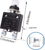 mxuteuk 2Pcs 20Amp Circuit Breakers Push Button Manual Reset 125/250V AC 50V DC, L1 Series Overload Protector Switch Thermal Circuit Breakers with Waterproof Button Caps L1-ls-20A