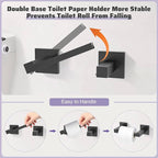 TNOMS Matte Black Towel Bar Set 5-Piece Bathroom Hardware Accessories Set,23.6 Inch Modern Towel Holder Set SUS304 Stainless Steel Towel Rack Set for Bathroom,Wall-Mounted