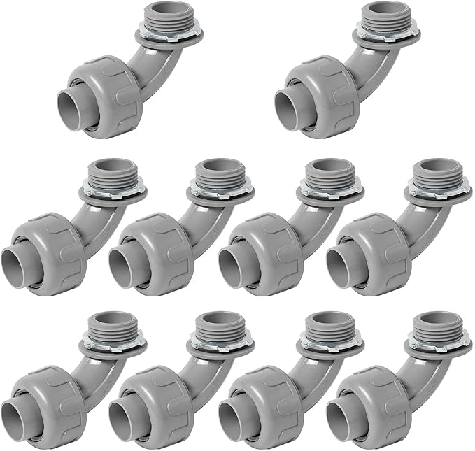 (1" Conduit Elbow 10 Pack) Yariwiz 1 inch Plastic Liquid Tight Conduit 90 Degree Elbow