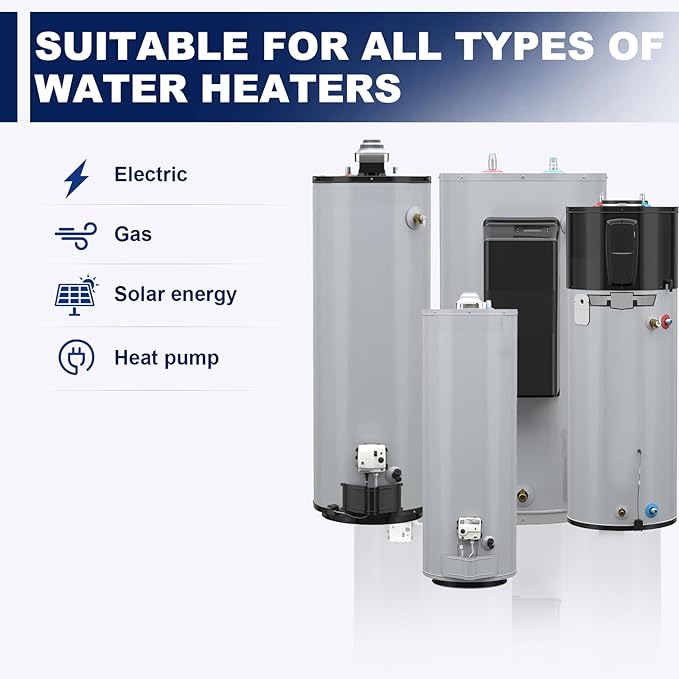 Powered Anode Rod, vattceel Water Heaters Anode Rod Titanium Anode Rod(10-45 Gallon Tank), Electrical Anode Rod,No More Sulfur/Rotten Egg Smell,Prevent Corrosion of Storage Tanks