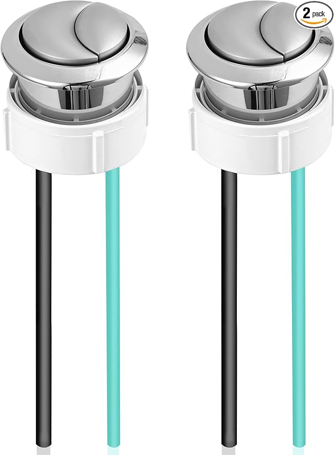 38mm Toilet Push Button Replacement, Dual Flushing Toilet Push Button Spare Parts, Compatible with Geberit & Kohler Part, Satin Chrome, Easy to install, 2Pack