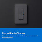 Lutron Diva Smart Dimmer Light Switch 3-Way Kit for Caseta Smart Lighting, w/Plate, Pico Remote, Wallmount Bracket, and Label Stickers, No Neutral Required, DVRF-PKG1D-WH