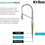 KRAUS Bolden 2-in-1 Commercial Style Pull Down Single Handle Water Filter Kitchen Faucet for Reverse Osmosis or Water Filtration System in Spot-Free Stainless Steel, KFF-1610SFS