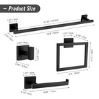 YACVCL Matte Black Towel Bar Set 10-Piece Bathroom Hardware Accessories Set,Black Bathroom Towel Holder Set 23.6 Inch Towel Bar Stainless Steel Wall Mounted Towel Rack Set