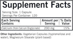 Kirkman - Calcium Bisglycinate Chelate 200mg - 120 Capsules - Without Vitamin D3 - Helps Maintain Strong Bones - Hypoallergenic