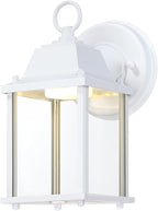 LIT-PaTH Outdoor LED Wall Lantern, Exterior Wall Sconce Porch Light Fixtures, 3000K 9.5W 800 Lumen, Aluminum Housing Plus Glass, Matte White Finish, 1-Pack