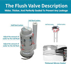 3-Inch Dual Flush Valve Replacement Kit for One Piece Toilet: Include 8" Height Flush Valve, 2.2" Threaded Button, Fill Valve. Fits Tanks 10-13.5" Tall, Drain Holes 3.2-3.6"