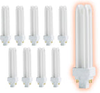 GoodBulb 18 Watt CFL Light Bulbs | 4 Pin G24Q-2 Base 5000K Daylight | 18W High Output 1200 Lumens | Double Tube Compact Fluorescent Light Bulbs Plug-in | Car Dealership Lighting | 10 Pack