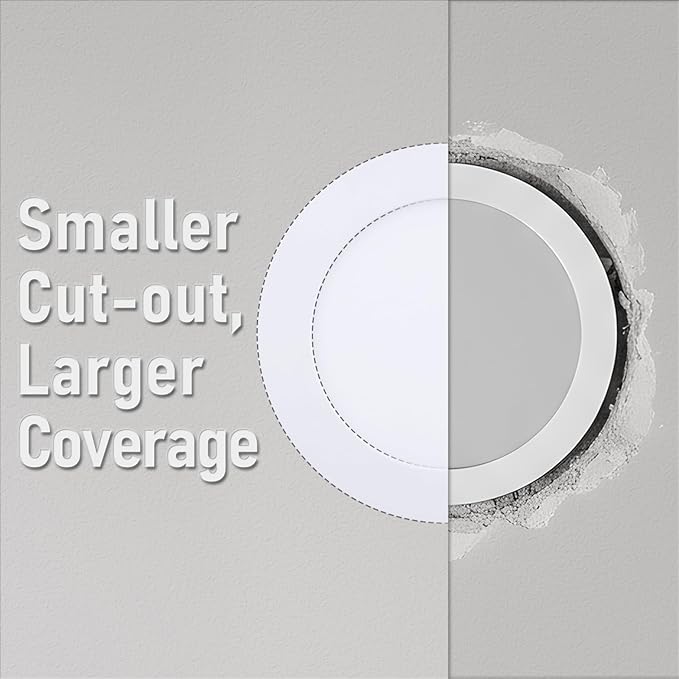 TORCHSTAR Basic Series 12-Pack 6 Inch Ultra-Thin LED Recessed Lighting with Junction Box, CRI90, Aluminum, 4000K Cool White, 5%-100% Dimmable Slim Recessed Downlight, 12W 1100LM, ETL and Energy Star