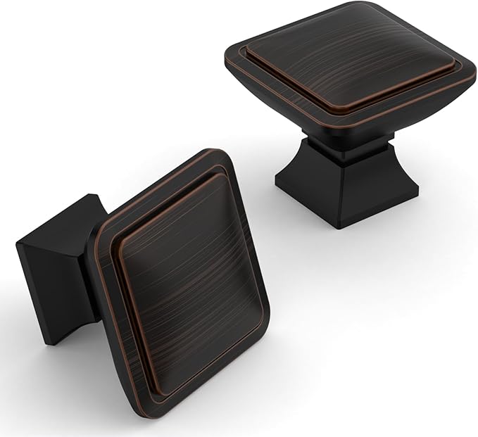 10 Pack Oil Rubbed Bronze Cabinet Knobs Kitchen Cabinet Knobs for Dresser Brushed Bronze Hardware Drawer Pulls Cupboard