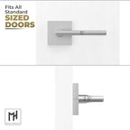 Mega Handles Prime Dummy Lever, Door Handle for Closet or French Doors, Single Side Door Levers, Non-Turning, Fits All Standard Door Sizes, Covered Screws Included - Satin Nickel (2 Pack) 5"