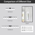 10 Light Black Vanity Lights for Giant Mirror, Bathroom Vanity Lights Over Mirror with Milky White Frosted Glass Shades,65 inch Bathroom Light Fixture for Mirrors, E26