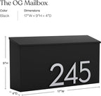 post & porch The OG Mailbox | Wall Mounted Mailbox | Black/Brown/White/Grey, 1 Size, Weatherproof Mail Box for Outside | Customizable (Black)