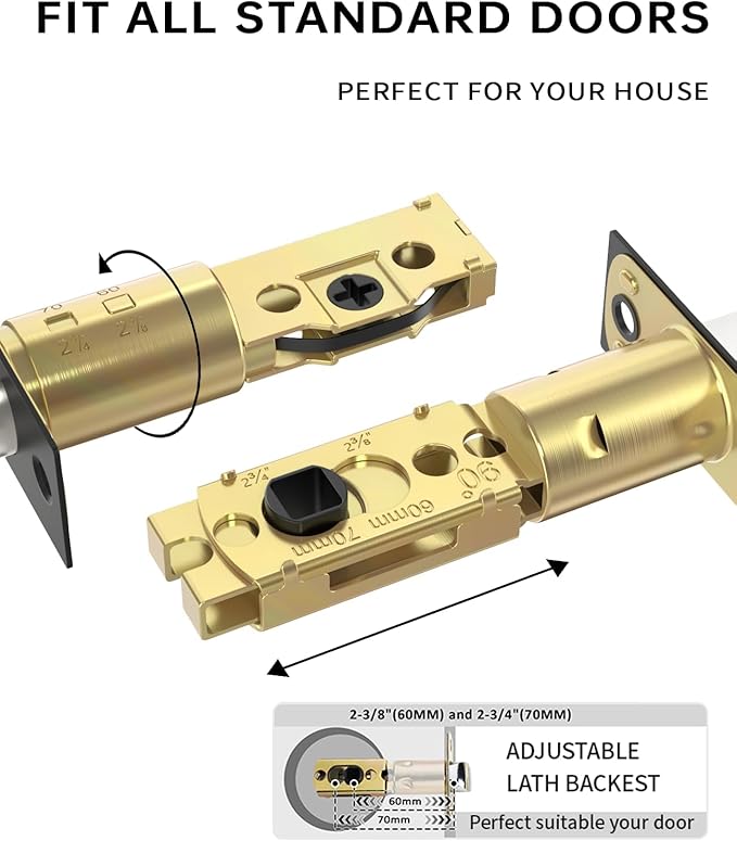 Asidrama Premium Black Zinc-Alloy Front Door Lock Set: Double Cylinder Deadbolt, Heavy Duty Security Handleset for Left/Right Exterior Doors, Universal Entry Locks (2 Pack)